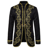 British Style Palace Prince Black Embroidery Men's Wedding Groom Suit Jacket Stage Singers Coat Masculino blazers MartLion black S 