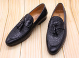 Men's Tassel Loafers Genuine Leather Luxury Slip on Dress Shoes Party Wedding Casual MartLion   