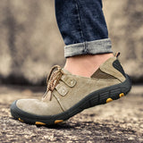 Men Sneakers Leather Casual Men Shoes Outdoor Wear-Resistant Leather Walking Work Shoes MartLion   