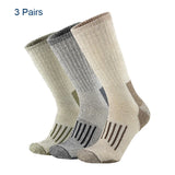 80% Merino Wool Socks Men's Women Thicken Warm Hiking Cushion Crew Socks Merino Wool Sports Socks Moisture Wicking MartLion Pack E(3 Pairs ) Euro M(36-40) 