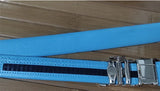 Sky Blue Automatic Buckle Belt for Both Men's and Women Gold Silver Belts 100cm-125cm MartLion   