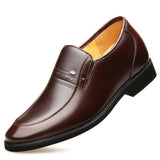 Increased 6 cm Men's Formal Shoes Hidden Heel Wedding Oxfords Heighten Tall Dress Leather Footwear MartLion brown increased heel 42 