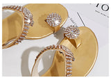 Summer Sandals Women Shoes Rhinestone Flat Ladies Gold Silver MartLion   