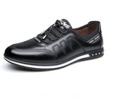 Men's Breathable Casual Shoes Non-Slip Leather Lightweight Flat Walking Sneakers Mart Lion Black Plus Velvet 6 