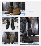 Winter High Help Men's Snow Boots Waterproof Fur Thick Plush Warm Ankle Mart Lion   
