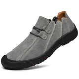 Lightweight Men's Casual Shoes Loafers Slip-on Soft Leather Outdoor Non-slip Walking Loafers MartLion GRAY 13 
