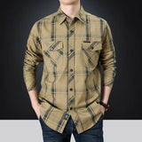 Men's Plaid Shirt Oversized Male England Pure Cotton Casual Shirts Men Clothing Leisure Shirt MartLion   