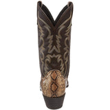 Retro Men's Women Boots Golden Head Snake Skin Faux Leather Winter Embroidered Western Cowboy Unisex Footwear