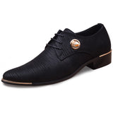 Wedding Dress Shoes Men's pu Leather Casual Breathable Oxford with Heel Social Chaussure Homme MartLion black 6 