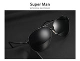 Classic Aviation Men's Sunglasses Design Alloy Frame Pilot  Polarized Sun Glasses For Driving Black UV400 MartLion   