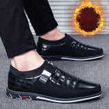 Genuine Leather Men's Casual Shoes Brand Loafers Moccasins Breathable Slip on Black Driving Mart Lion Black plus velvet 6 