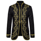 British Style Palace Prince Black Embroidery Men's Wedding Groom Suit Jacket Stage Singers Coat Masculino blazers MartLion   