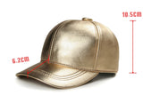  Winter Unisex Genuine Leather Baseball Cap Men's Women Outdoor Casual Bright Golden Silver Hip Pop Hat Hockey Snapback Chapeu MartLion - Mart Lion