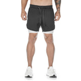 Men's Running Shorts Summer Sportswear Double-deck Jogging Short Pants Gym Fitness Beach Bottoms Workout Training Sport Mart Lion   