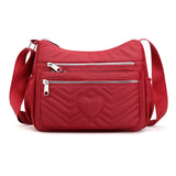 Women Handbags Messenger Bag Washed Nylon Lightweight Waterproof Shoulder Zipper Crossbody Purse Mart Lion Red Large29cmx10cmx24cm 