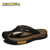 Summer Men's Slippers Flip Flops Brand Sandals Genuine Leather Home Mart Lion   