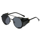 Steampunk Sunglasses Brand Design Metal Round Men's Women Vintage Punk UV400 Shades Oculos de sol MartLion 01  