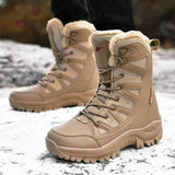 Warm Plush Snow Boots Lace Up Casual High Top Men's Boots Waterproof Winter Boots Anti-Slip Ankle Army Work MartLion   