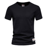 Simple Cotton Men's T Shirt Casual Solid Color Short Sleeve Top Tees Summer Mart Lion   