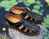 Summer Men's Sandals Leisure Beach Shoes Genuine Leather Mart Lion   