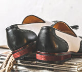 Men's Leather Slip-On Shoes Brogue Tassels Vintage Derby Casual Flats Loafers Mart Lion   