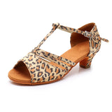 Latin Dance Shoes for Girls Women Ladies Ballroom Modern Tango Dancing Performance Shoes 4CM Heels MartLion Leopard 31 CHINA