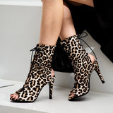 Summer Women Sandals Serpentine Leopard Gladiator Shoes Comfort Party High Heels Mart Lion   