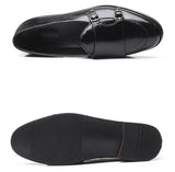 Men's Cusual Leather Shoes Wedding Party Slip-on Buckle Loafers Moccasins Driving Flats Mart Lion   