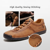 Fotwear Men's Leather Shoes Outdoor Lace Up Walking Classic Leisure Sneakers Brown Designer Zapatos Mart Lion   