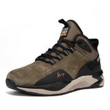 Baasploa Men's Suede Shoes Waterproof Sneakers Non-slip Casual Running Damping Outdoor Walking Mart Lion 114709-KL plush 41 
