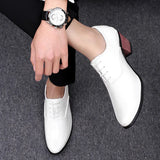 Men's Patent Leather Oxford Shoes Breathable Pointed Toe High Heels Formal Prom Dress Wedding Groom MartLion   