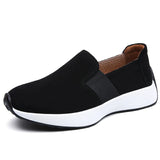 Autumn Women Shoes Cow Suede Slip on Sneakers Femme Loafers Ladies Black Nursing Work MartLion   