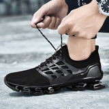 Casual Shoes Men's Sneakers Breathable Mesh Trainers Outdoors Sports Women Athletic Walking Footwear Zapatillas Mart Lion Black 5 