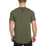 Muscleguys Summer T Shirt Men's Clothing Hip-Hop Short Sleeved Streetwear Gym Sports Slim Fit Tees Tops Mart Lion Army Green M 