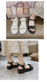 Muffin Platform Medium Heel Roman Sandals Women Summer Shoes Pure Color Casual Female Mart Lion   