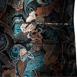 Teal Green Paisley Men's Suits Italian Design Tuxedo Jacket Groom Suits For Blazers Party  Barry Wang Mart Lion   