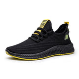 Men's Sports Shoes Breathable Mesh Casual Lightweight Walking Sneakers Zapatillas Hombre Mart Lion A-Yellow 6.5 