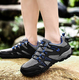 Men's Soft Outdoor Casual Shoes Summer Breathable Mesh Sneakers Light Black Hiking Footwear Running Mart Lion   