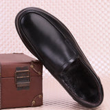 Shoes Men Loafers Black genuine Leather Shoe Men Platform cow Leather Designer Shoes Sepatu Slip MartLion black fur 8 