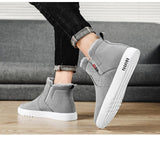 Winter Shoes Men's Boots Lace-up Sneakers Fur Warm Fleeces Snow High Flat Casual Cotton Solid Wear Resistant Anti-skid Mart Lion   