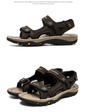 Cow Leather Outdoor Beach Shoes Men's Sandals Casual Flats MartLion   