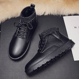 Off-Bound Winter Men's Boots Warm Fur Snow Waterproof Suede Leather Furry Ankle Fluff Plush Shoes Outdoor Mart Lion   