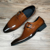 Men's Luxury Shoes Patent Leather Monk Strap Oxford Wedding Formal Dress Designer Mart Lion   
