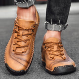 Fotwear Men's Leather Shoes Outdoor Lace Up Walking Classic Leisure Sneakers Brown Designer Zapatos Mart Lion   