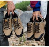 Winter Men Leather Casual Shoes Women Warm Fur Sneakers Lace Up Adult Footwear Plush Summer Walking Footwear Black Sole MartLion