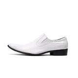 Spring White Snake Skin Slip On Men's Dress Shoes Genuine Leather Party Wedding Flats Formal Loafer MartLion   