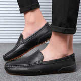 Winter Warm Men's Loafers Genuine Leather Driving Shoes Casual Designer Fur Loafers MartLion   