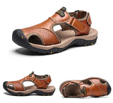 Summer Genuine Leather Outdoor Men's Shoes Sandals Casual Beach Sneakers Mart Lion   