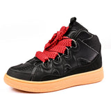 Mixed Colors Men's Casual Sneakers Harajuku Style High Top Casual Shoes Platform Designer Trainers Suede Sneakers MartLion Black F93 36 
