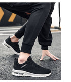 Trendy Black Green Air Sneakers Men's Shoes Non Slip Air Cushion Trainers Couple Flying Weaven Casual Mart Lion   